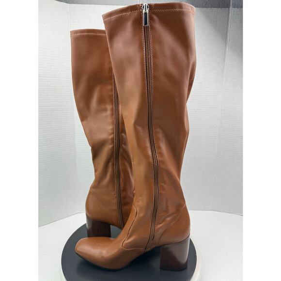 FRANCO SARTO Talfer Womens Size 9.5M Tall Knee High Heeled Brown Leather Boots - Picture 8 of 13